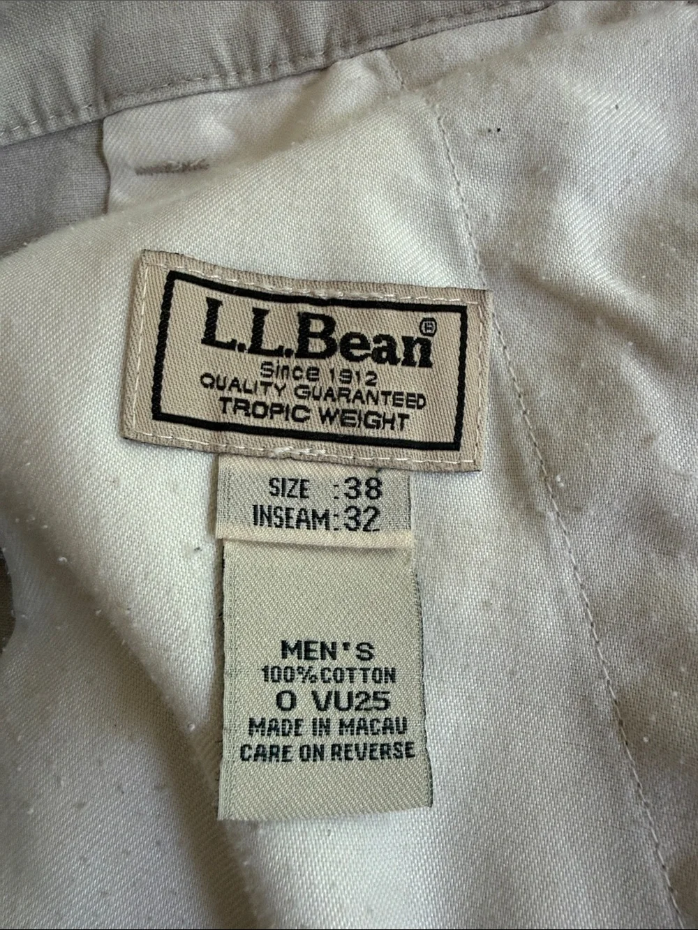 LL Bean Chino Pants Size 38